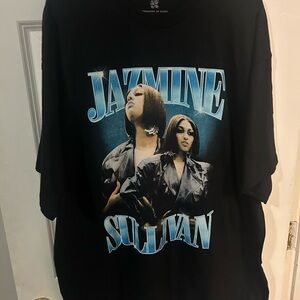 Black Graphic T-Shirt with Blue Jazmine Sullivan Print